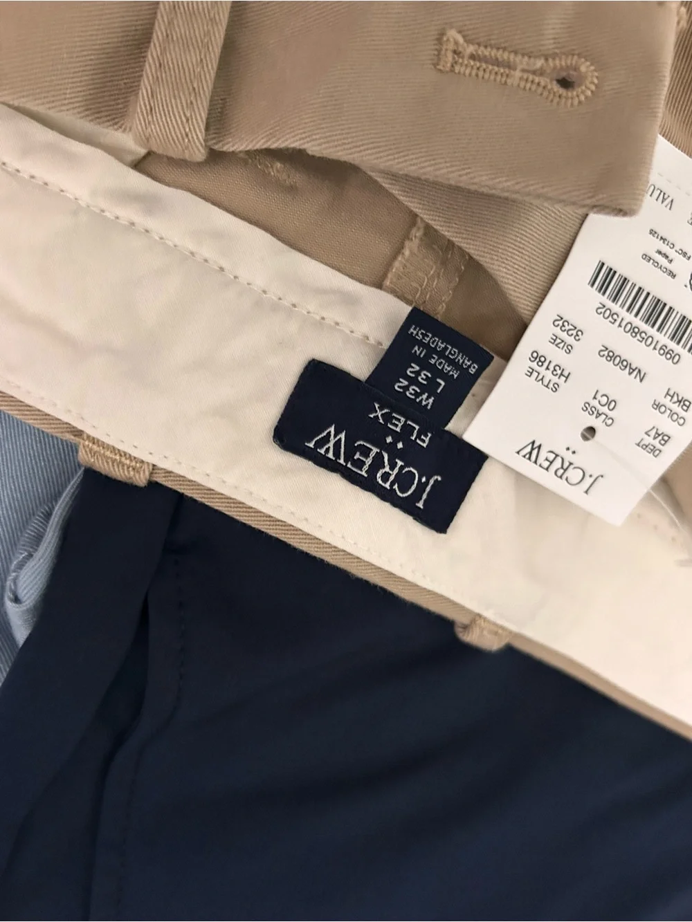 LOT OF 6 J. Crew Men's Chino Pants Bundle in Navy, Light Blue, Tan, Brown, Cream